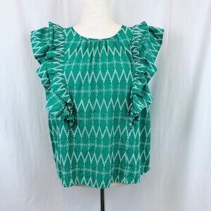 NEW Universal Thread Green Ruffle Top